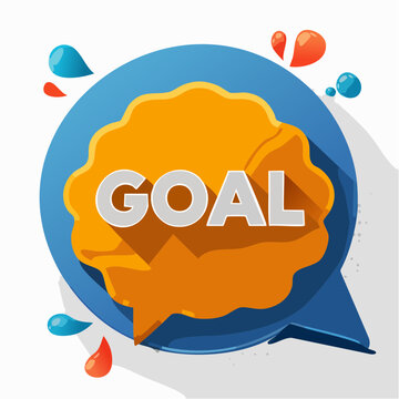 Comic speech bubble with expression text Goal. Vector