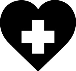Obraz premium Medical Heart Cross Icon Healthcare Illustration