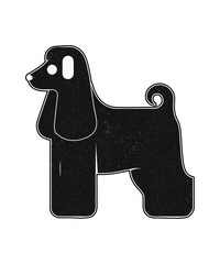 Grunge Poodle Dog Silhouette Minimal Vector Art Design.
