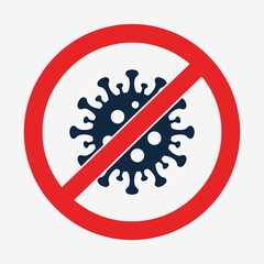 No Virus Symbol – Stop COVID-19, Anti-Bacteria, Health Protection, Safety Awareness Vector Icon