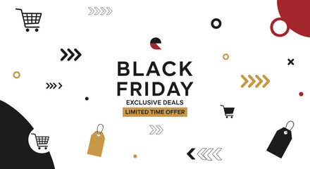 Black Friday marketing banner for exclusive deals and limited time offers