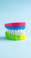 Colorful dental model in a clinic Dental set Dentistry orthodontics oral hygiene