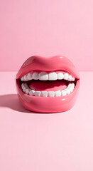 Pink Plastic Dental Model Teeth Dentistry Oral Hygiene Dental Care Health Display