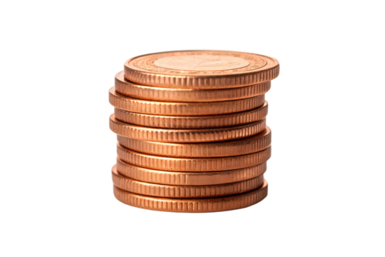Stacked Copper Coins Financial Wealth and Savings Abundance in Banking Sector