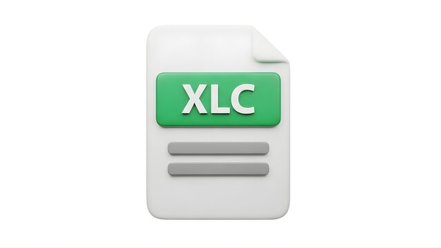 Xlc file format icon for spreadsheet document type representing data and analysis in software app on transparent background