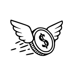 Flying Dollar Coin