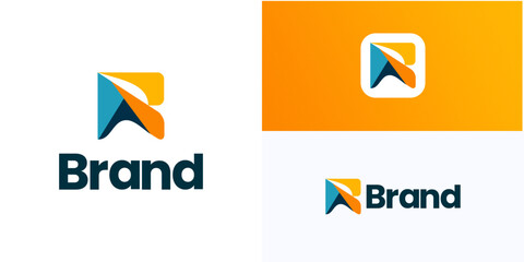 Creative letter R with overlapping shape concept, Logo icon design vector illustration, Symbol initial R sign with trendy colorful for brand identity and business company