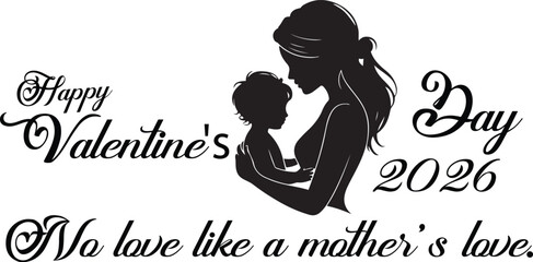 Mother and Child Silhouette – Happy Mother’s Day Vector