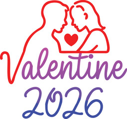Couple Silhouette with Heart – Valentine’s Day 2026