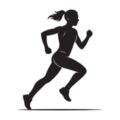 silhouette of a woman running