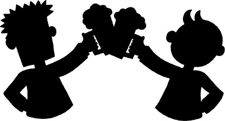 businessmen are at a drinking party silhouette