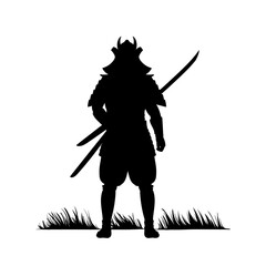 Ninja Warrior Silhouette – Martial Arts Fighter Illustration