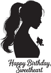 Silhouette Woman with Flower – Mother’s Day Vector