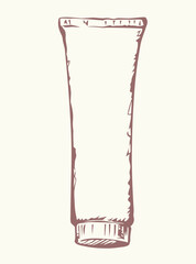 Tooth paste. Vector sketch drawing