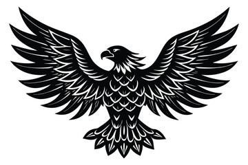 Fototapeta premium Eagle with wings silhouette vector