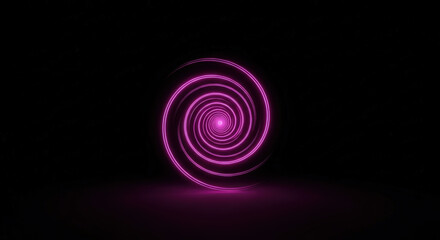 Abstract Pink Swirl on Dark Background, a Mesmerizing Display of Light and Motion, Perfect for Modern Design Projects and Creative Visualizations, Glowing