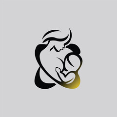 Breastfeeding Logo Vector Mother, Baby & Maternity Care