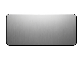 Blank silver stainless steel metal nameplate isolated on white or transparent background