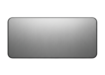 Blank silver stainless steel metal nameplate isolated on white or transparent background