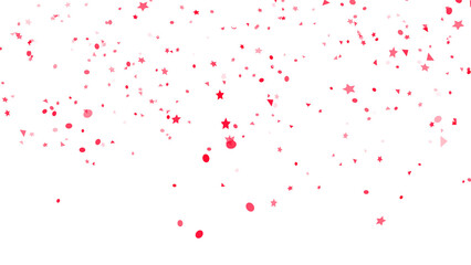 Obraz premium red and white circle and star confetti rain isolated on transparent background ,png black friday big sale shopping social media design element 