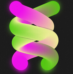 Abstract grainy background with glowing colorful twisted lines and retro film effect background design with noise texture.