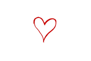 Simple hand-drawn red heart floating against a solid black backdrop, expressing affection and love