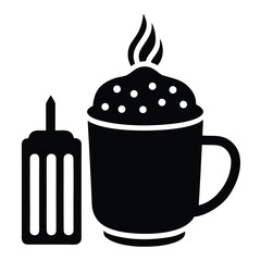 hot cocoa mug cake vector icon