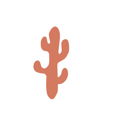 Minimalist Terracotta Cactus Illustration