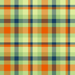 Orange check plaid texture for textile, fabrics, print, wrapping paper, clothing, garments, blanket, scarp and background. Scottish tartan vector pattern.