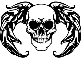 Scary skull vector, Gothic skull silhouette, Halloween skull art, Death symbol, Creepy skull logo, Bone head outline, Minimal skull design, Flat skull vector, Black skull shape, White skull icon, Skul