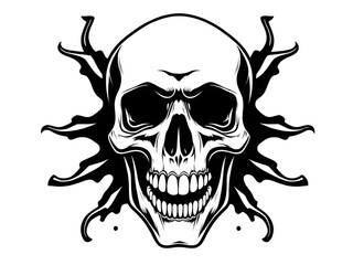 Skull graphic, Horror skull icon, Scary skull vector, Gothic skull silhouette, Halloween skull art, Death symbol, Creepy skull logo, Bone head outline, Minimal skull design, Flat skull vector, Black s