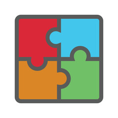 Puzzles connect, linear icon. Line with editable stroke