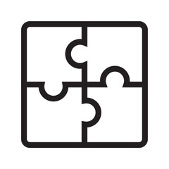 Puzzles connect, linear icon. Line with editable stroke