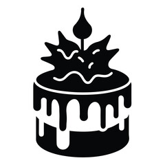 tree ornament drip cake vector icon