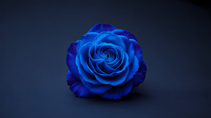 Stunning vibrant blue rose unfolds its intricate petals creating a mesmerizing symbol of passion and deep emotion