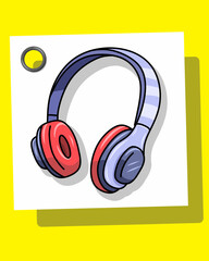Headphones vector illustration. Perfect for music related designs, podcast covers, digital stickers, tech graphics, and creative branding projects.