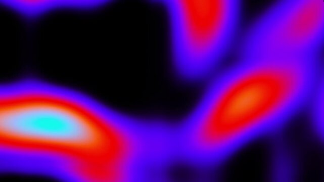 Abstract heatmap-style digital background featuring glowing purple and orange flows contrasted with black voids in a smooth blended color pattern