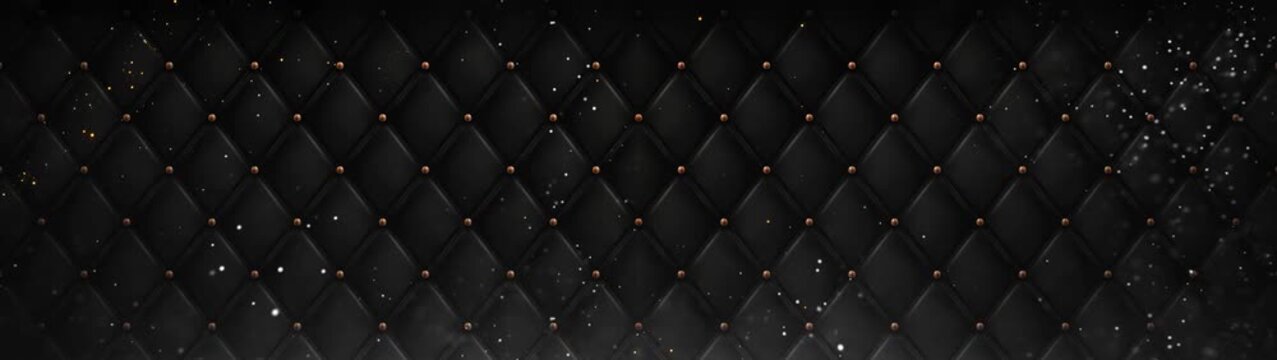 Luxurious Black Tufted Leather Background