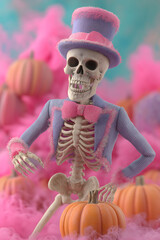 Halloween pumpkin's  and the bone skeleton