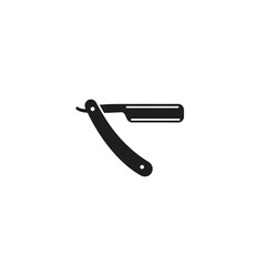 Classic straight razor silhouette icon simple barber tool graphic for grooming and shaving services silhouette