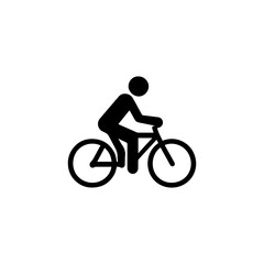 Cyclist on bicycle icon with transparent background — representing cycling activity, bike lane, or road safety for cyclists.
