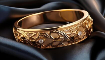luxury gold bracelet on silk a symbol of elegance and opulence