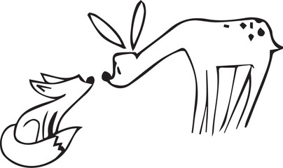 Obraz premium vector illustration of a hand holding a black and white Animals