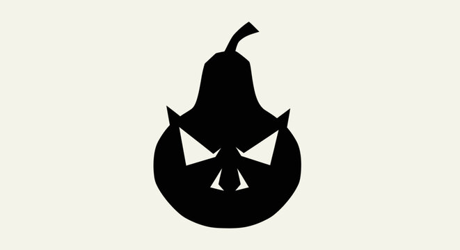 Spooky Pear Shaped Jack O Lantern Halloween Icon.