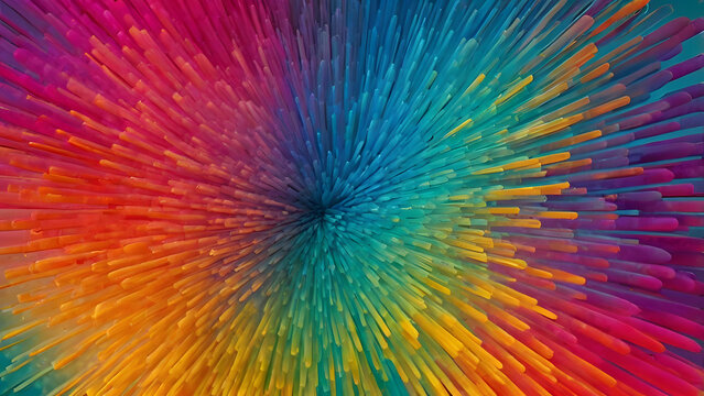 An abstract composition bursts forth with an explosion of vibrant colors, creating a dynamic visual experience that's both captivating and emotionally engaging.