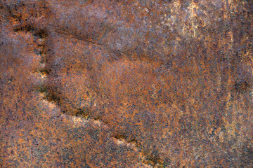 old iron sheet. Rusty metal surface. Rusty steel. vintage style. rusty iron. for background and text. close-up. oxidation, destruction. worn surface. horizontal photo. close-up, macro