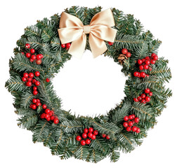 Naklejka na ściany i meble PNG Real Christmas wreath christmas berries round.
