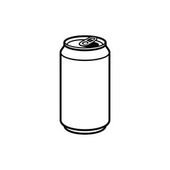 Simple line art illustration of a blank beverage can