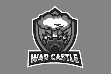 War Castle Lion Gaming Mascot Logo — Royal Esports Team Emblem