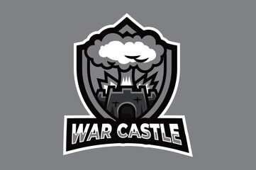 War Castle Lion Gaming Mascot Logo — Royal Esports Team Emblem